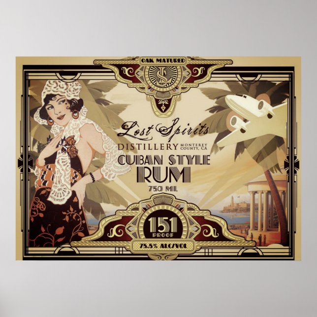 Poster de voyage vintage Lost Spirits (Devant)