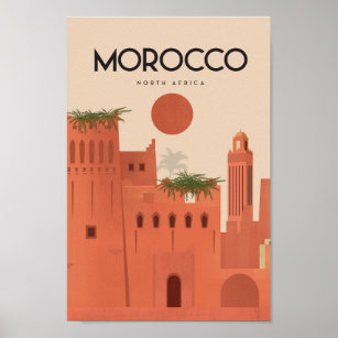 poster de voyage vintage marocain