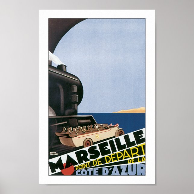 Poster de voyage vintage Marseille France Imprimer (Devant)