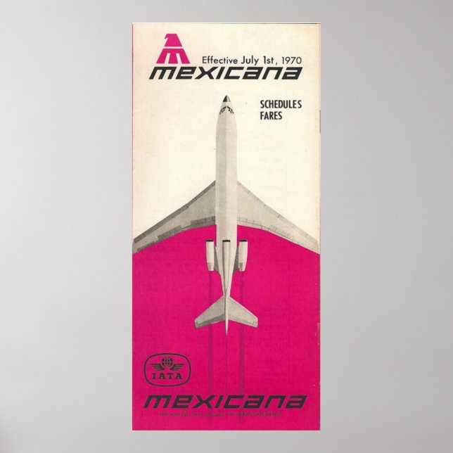 Poster de voyage vintage Mexicana Airline (Devant)