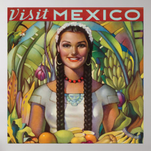 Poster de voyage vintage Mexique