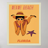 poster de voyage vintage Miami Beach