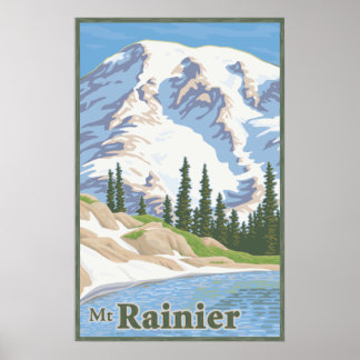 Poster de voyage vintage Mount Rainier