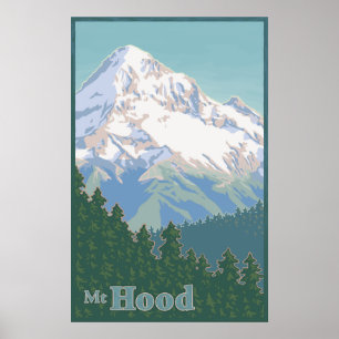 Poster de voyage vintage Mt. Hood