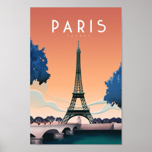 poster de voyage vintage Paris france