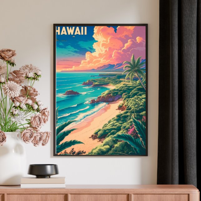 Poster de voyage vintage Retro - HAWAII (Créateur téléchargé)