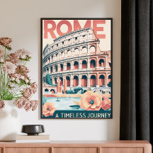Poster de voyage vintage Retro - Rome, Italie