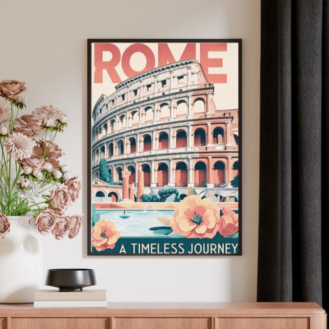 Poster de voyage vintage Retro - Rome, Italie (Créateur téléchargé)