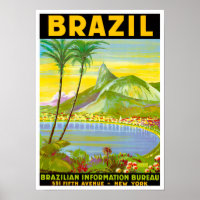 Poster de voyage vintage Rio de Janeiro Brasil