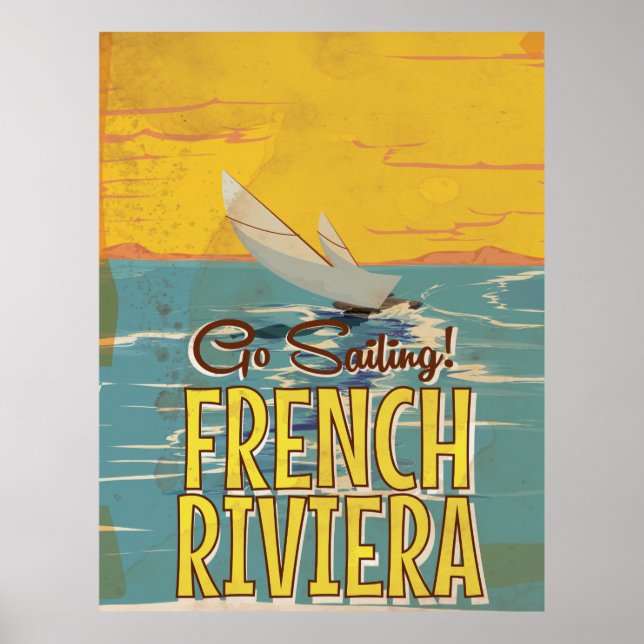 poster de voyage vintage Riviera (Devant)