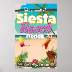 Poster de voyage vintage Siesta beach florida