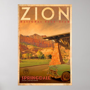 Poster de voyage vintage Springdale Zion's Hometow