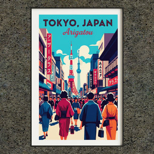 Poster de voyage Vintage Tokyo dans les années 196
