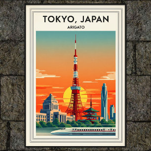Poster de voyage Vintage Tokyo dans les années 196