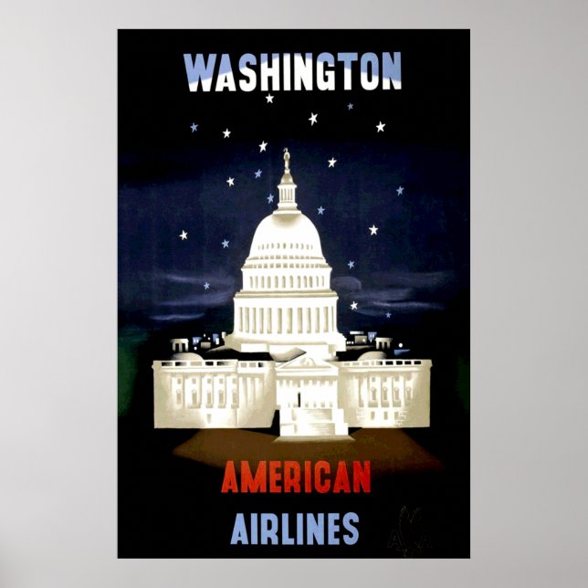 Poster de voyage vintage Washington DC (Devant)