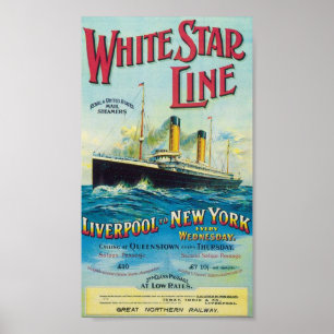 Poster de voyage vintage White Star Line