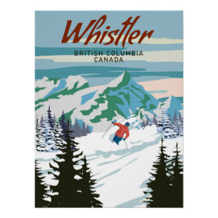 poster de voyage Whistler Station de ski vintage