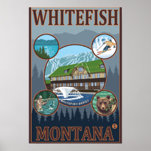 Poster de voyage Whitefish, MontanaScic