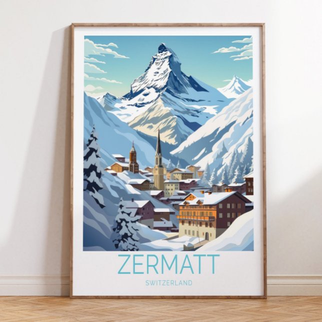Poster de voyage Zermatt Suisse, commutateur Zerma (Créateur téléchargé)