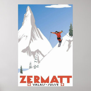 Poster de voyage Zermatt Suisse   Tourisme suisse