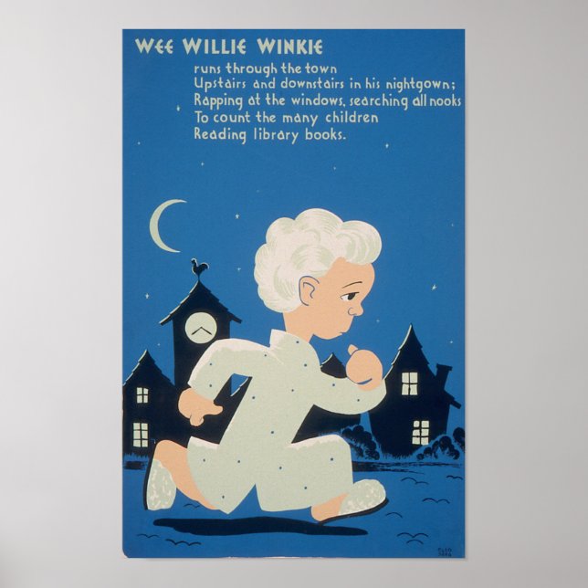 Poster de Wee Willie Winkie Vintage WPA (Devant)