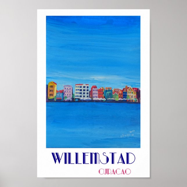 Poster de Willemstad Curacao Retro (Devant)