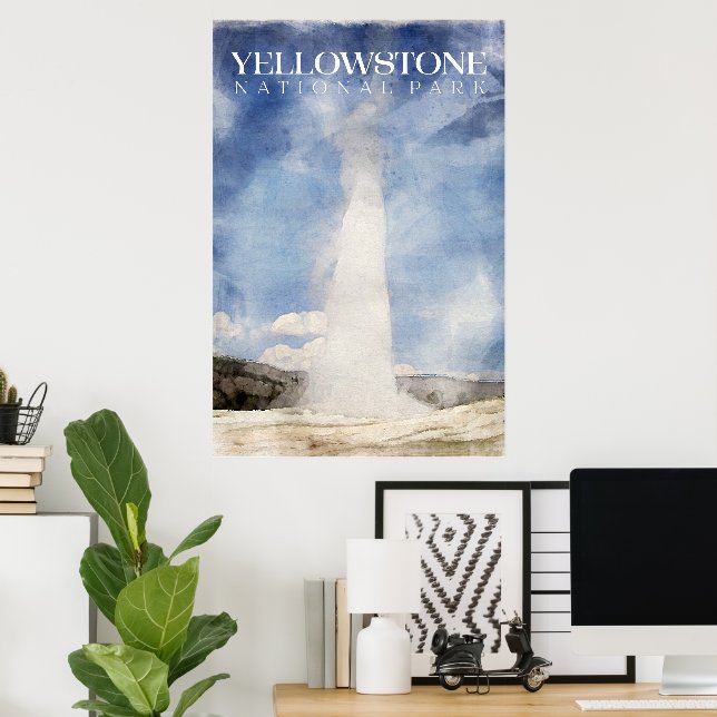 Poster de Yellowstone, Old FaithFaith Geyser Impri (Bureau à domicile)