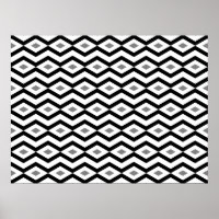 Poster de Zigzag en diamant noir et blanc