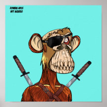Poster de Zombie Ape Ninja #2850 NFT