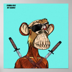 Poster de Zombie Ape Ninja #2850 NFT