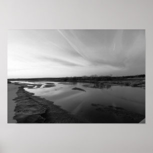 Poster Décembre Coucher de soleil sur la rivière Cimarron