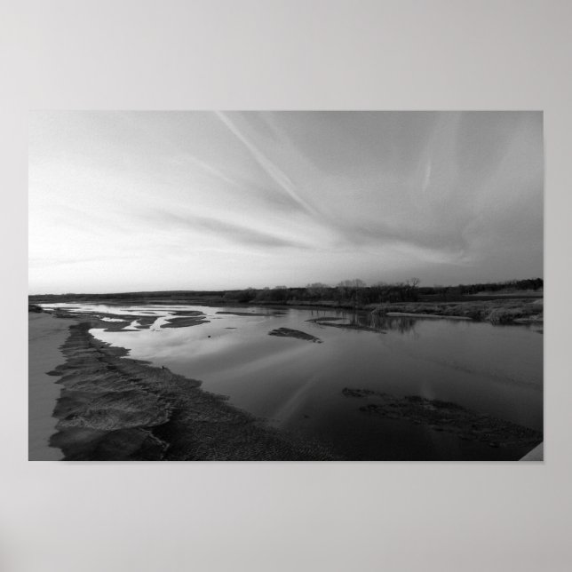 Poster Décembre Coucher de soleil sur la rivière Cimarron (Devant)