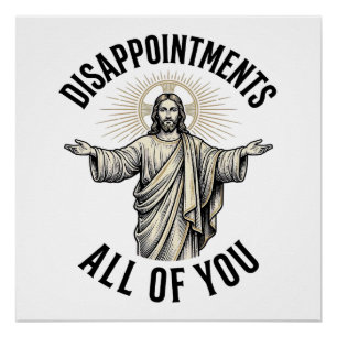 Poster Déceptions Vous Tous Chemise Religieuse Vintage
