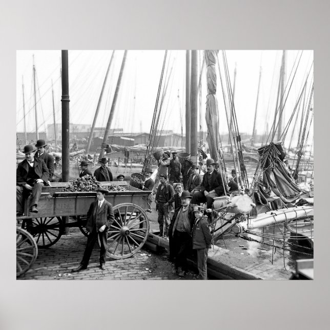 Poster Déchargement des huîtres (Devant)