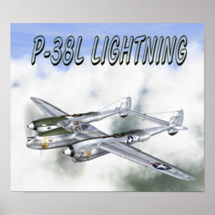 POSTER D'ÉCLAIRAGE P-38L