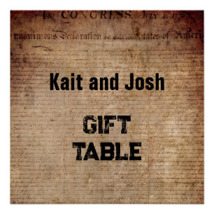 Poster Déclaration d'indépendance 📜 1776 Table cadeau