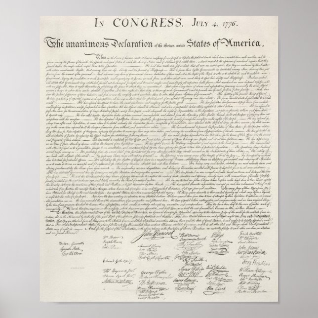 Poster Déclaration d'indépendance des États-Unis d'Amériq (Devant)