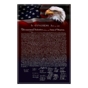 Poster Déclaration d'indépendance des États-Unis de 1776