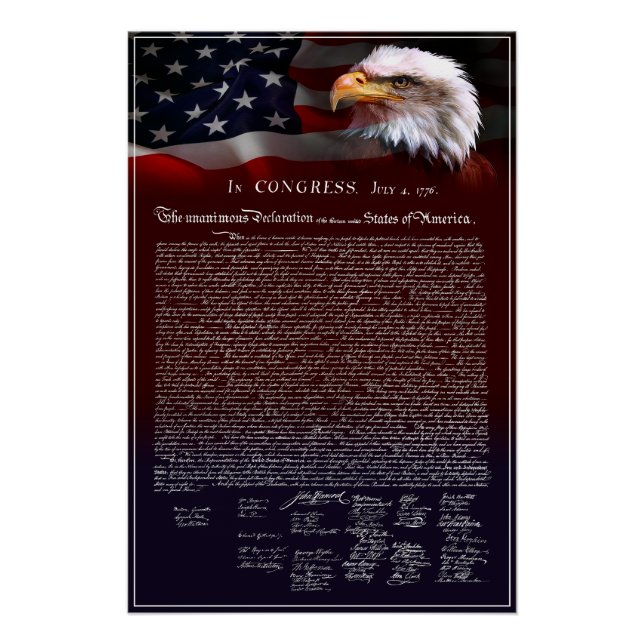 Poster Déclaration d'indépendance des États-Unis de 1776 (Devant)
