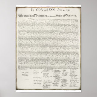 Poster Declaration of Independence with Signatures