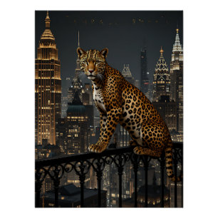 Poster Deco Leopard: Art Deco Elegance