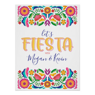 Poster Décor de la Douche Fiesta Couples