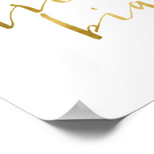 Poster Décor de mur de feuille d'or, grand, de