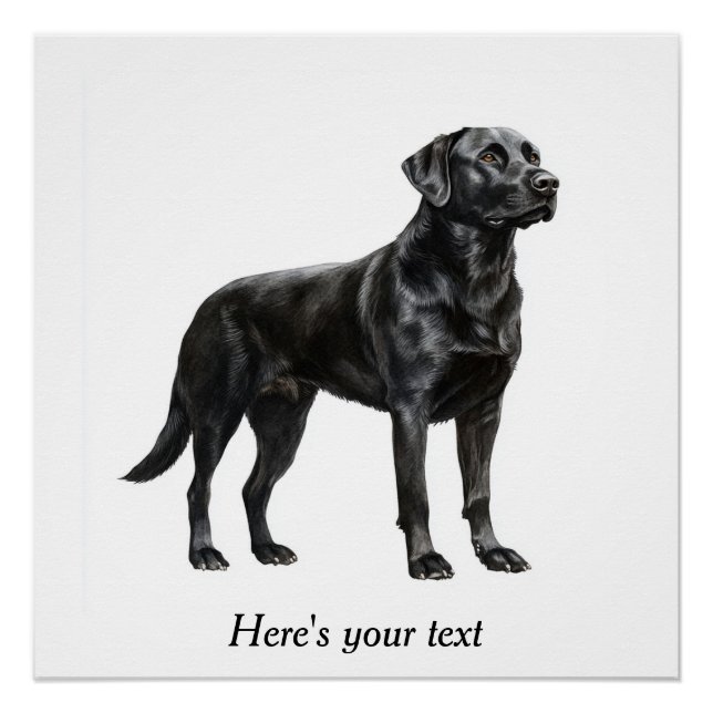 Poster Décor de retrieur Black Labrador personnalisé (Devant)