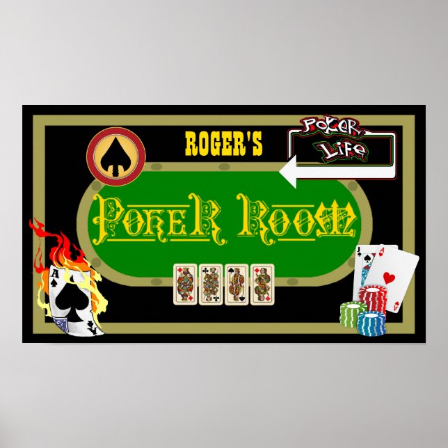 Poster Décor personnalisé de salle de poker (Devant)
