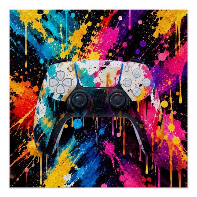Poster Décoration murale de manette de jeu (Devant)