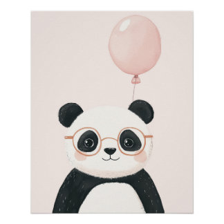 Poster Décoration murale panda, thème de nurserie animale