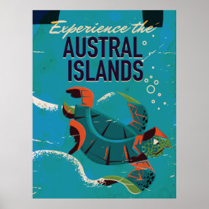 Poster Découvrez le voyage vintage aux îles Australes
