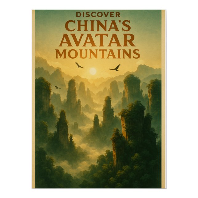 Poster Découvrez les montagnes avatars de Chine (Devant)