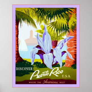 Poster Découvrez Porto Rico ~ Vintage voyage